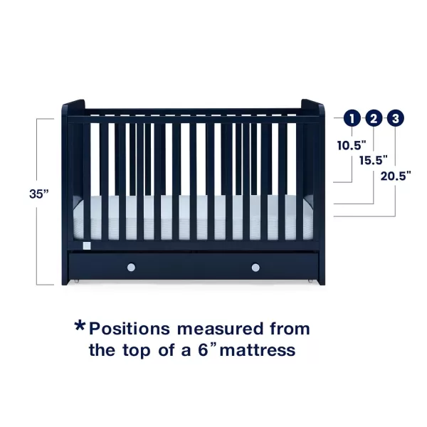 GAP babyGap Graham 4-in-1 Convertible Crib with Storage Drawer - Greenguard Gold Certified, Bianca White