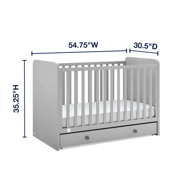 GAP babyGap Graham 4-in-1 Convertible Crib with Storage Drawer - Greenguard Gold Certified, Bianca White
