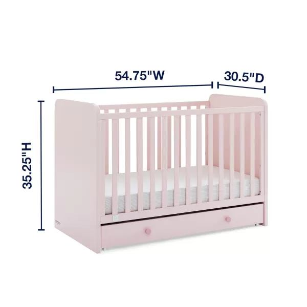 GAP babyGap Graham 4-in-1 Convertible Crib with Storage Drawer - Greenguard Gold Certified, Bianca White