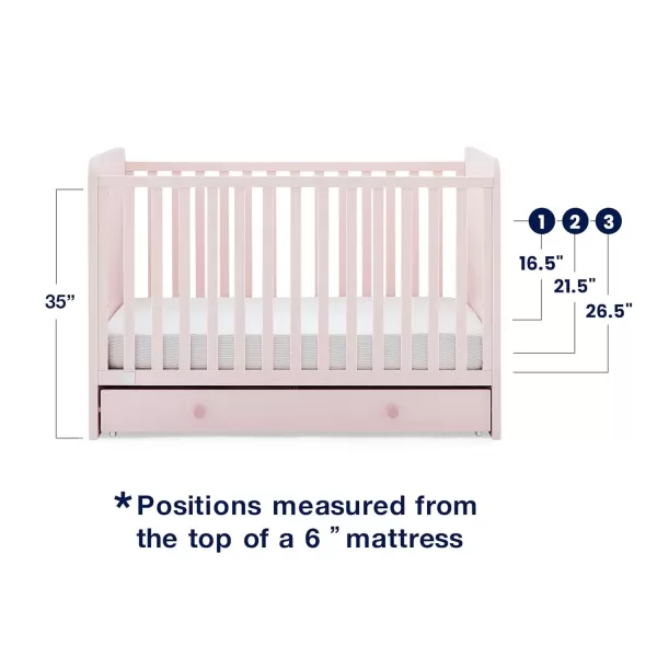 GAP babyGap Graham 4-in-1 Convertible Crib with Storage Drawer - Greenguard Gold Certified, Bianca White