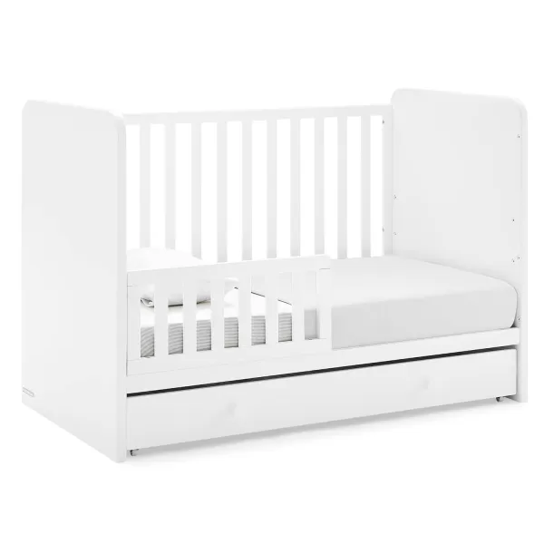 GAP babyGap Graham 4-in-1 Convertible Crib with Storage Drawer - Greenguard Gold Certified, Bianca White