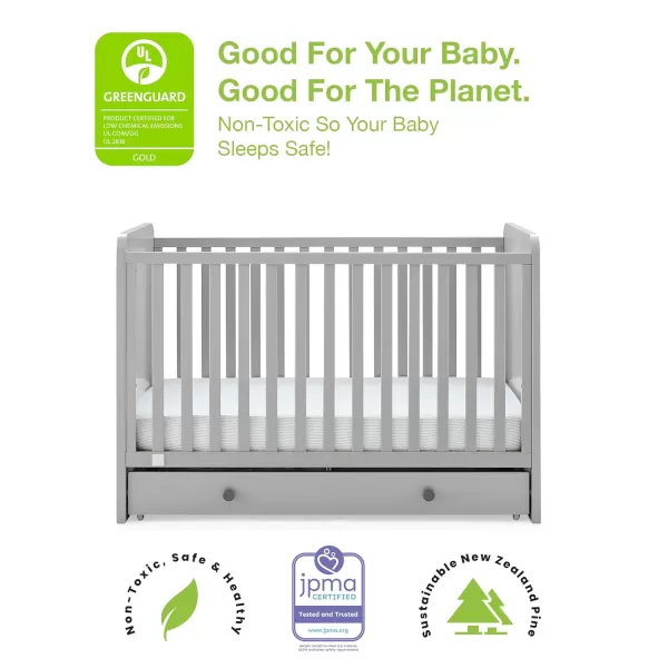 GAP babyGap Graham 4-in-1 Convertible Crib with Storage Drawer - Greenguard Gold Certified, Bianca White