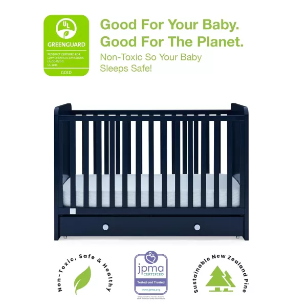 GAP babyGap Graham 4-in-1 Convertible Crib with Storage Drawer - Greenguard Gold Certified, Bianca White