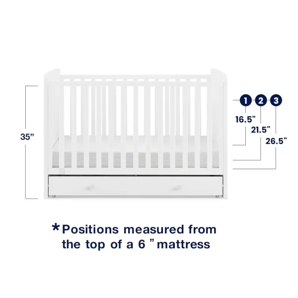 GAP babyGap Graham 4-in-1 Convertible Crib with Storage Drawer - Greenguard Gold Certified, Bianca White