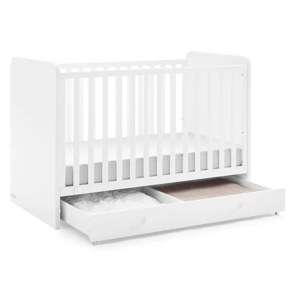 GAP babyGap Graham 4-in-1 Convertible Crib with Storage Drawer - Greenguard Gold Certified, Bianca White