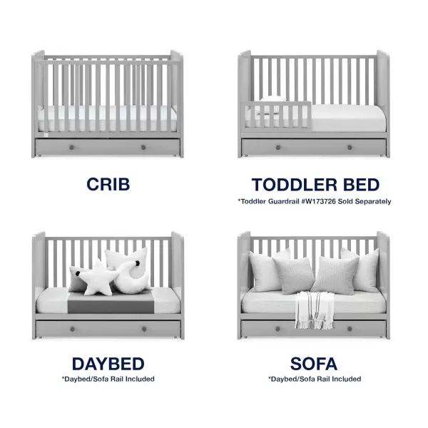 GAP babyGap Graham 4-in-1 Convertible Crib with Storage Drawer - Greenguard Gold Certified, Bianca White