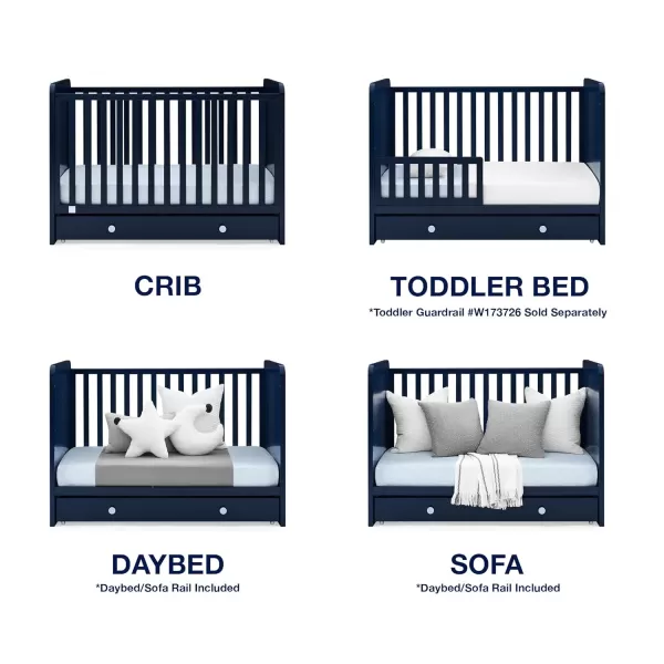 GAP babyGap Graham 4-in-1 Convertible Crib with Storage Drawer - Greenguard Gold Certified, Bianca White