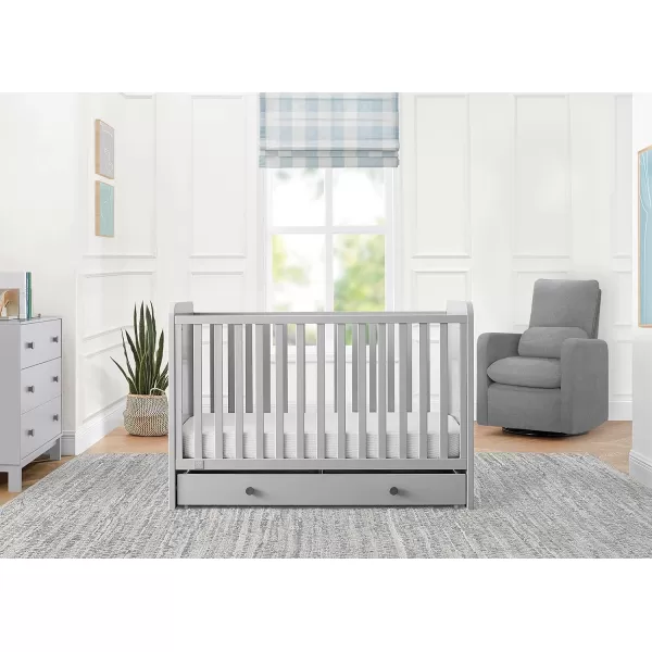 GAP babyGap Graham 4-in-1 Convertible Crib with Storage Drawer - Greenguard Gold Certified, Bianca White