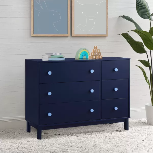 GAP babyGap Legacy 6 Drawer Dresser with Interlocking Drawers - Greenguard Gold Certified, Navy/Light Blue