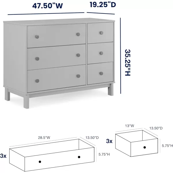 GAP babyGap Legacy 6 Drawer Dresser with Interlocking Drawers - Greenguard Gold Certified, Navy/Light Blue