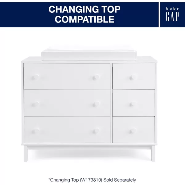 GAP babyGap Legacy 6 Drawer Dresser with Interlocking Drawers - Greenguard Gold Certified, Navy/Light Blue
