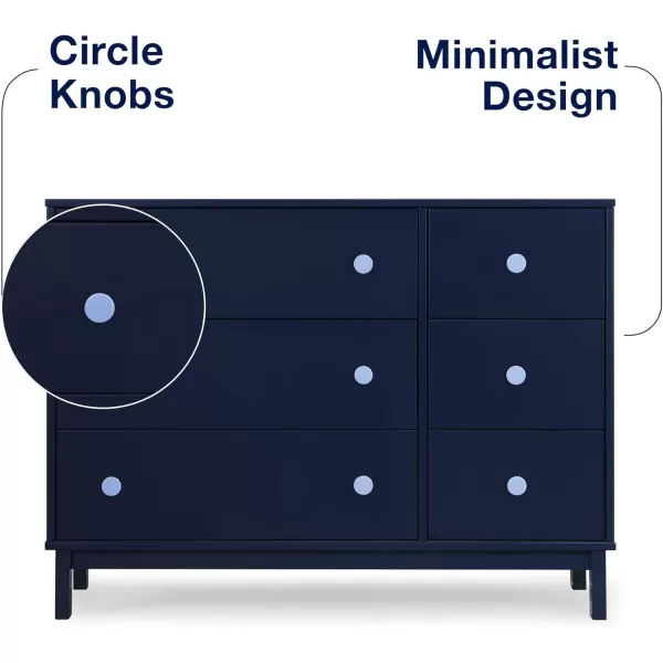 GAP babyGap Legacy 6 Drawer Dresser with Interlocking Drawers - Greenguard Gold Certified, Navy/Light Blue