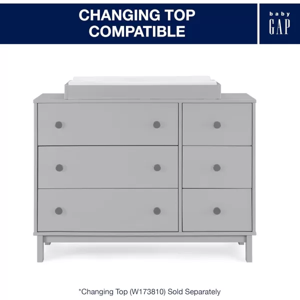 GAP babyGap Legacy 6 Drawer Dresser with Interlocking Drawers - Greenguard Gold Certified, Navy/Light Blue
