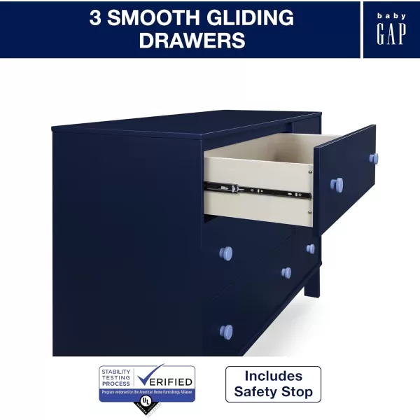GAP babyGap Legacy 6 Drawer Dresser with Interlocking Drawers - Greenguard Gold Certified, Navy/Light Blue