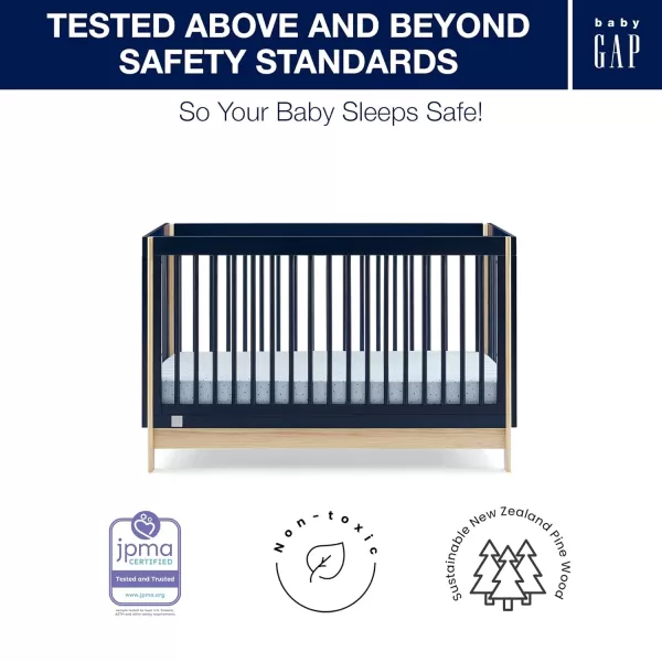 GAP babyGap Tate 4-in-1 Convertible Crib - Greenguard Gold Certified, Navy/Natural