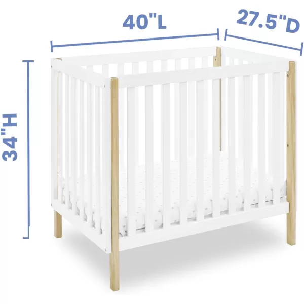 Gio Mini Crib with 2.75" Mattress Included, Ebony/Natural