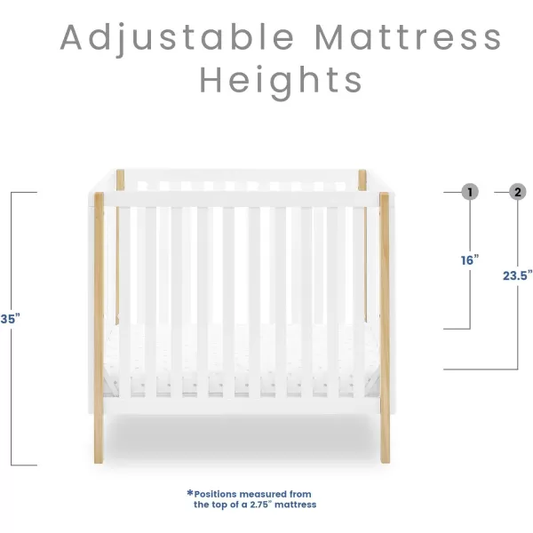 Gio Mini Crib with 2.75" Mattress Included, Ebony/Natural