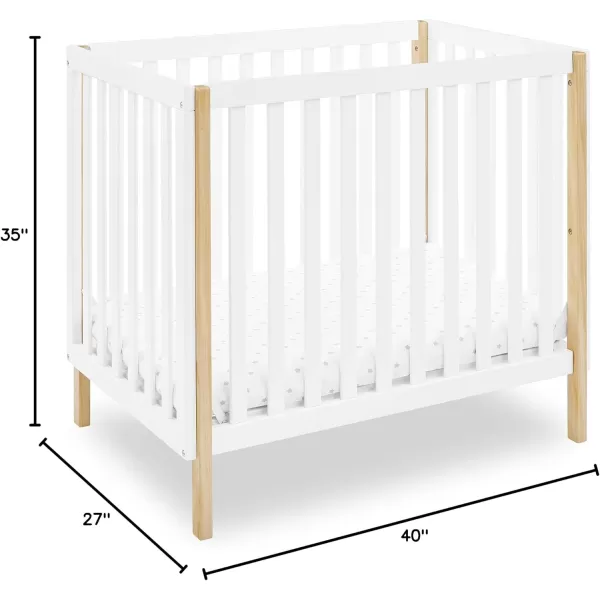 Gio Mini Crib with 2.75" Mattress Included, Ebony/Natural