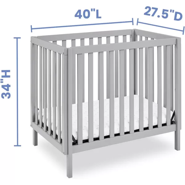 Gio Mini Crib with 2.75" Mattress Included, Ebony/Natural