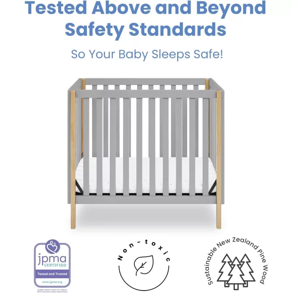 Gio Mini Crib with 2.75" Mattress Included, Ebony/Natural