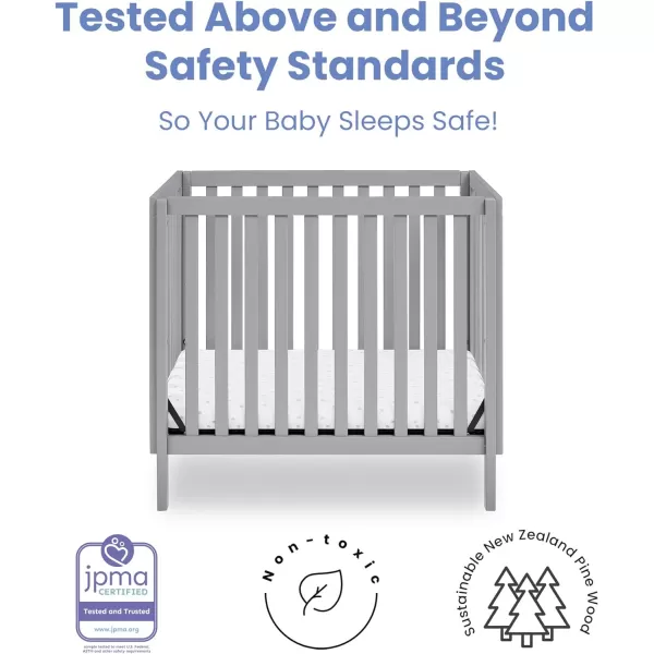 Gio Mini Crib with 2.75" Mattress Included, Ebony/Natural