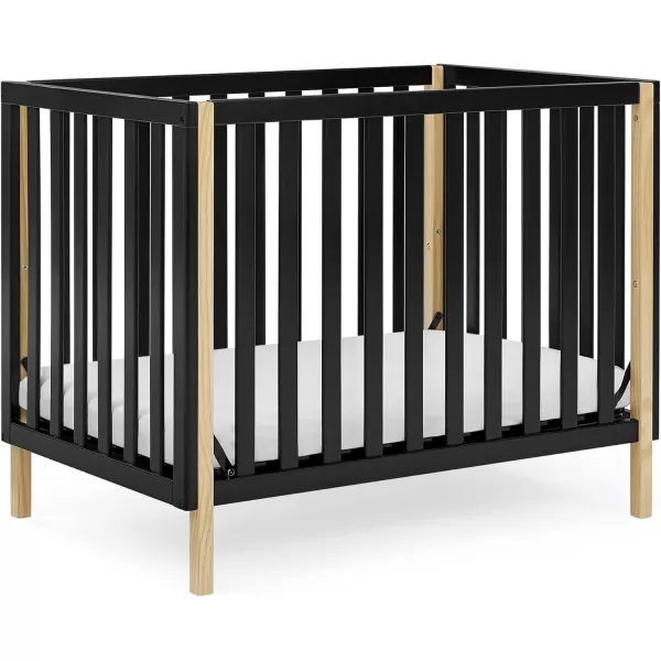 Gio Mini Crib with 2.75" Mattress Included, Ebony/Natural