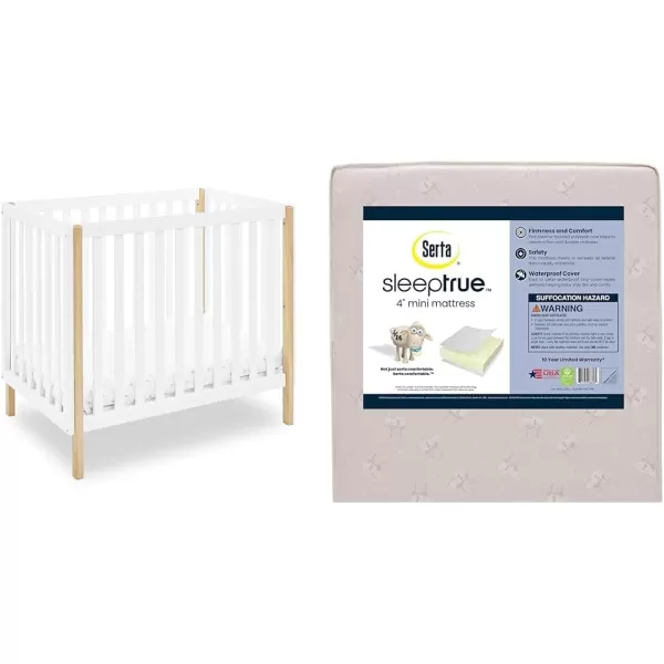 Gio Mini Crib with 2.75" Mattress Included, Ebony/Natural