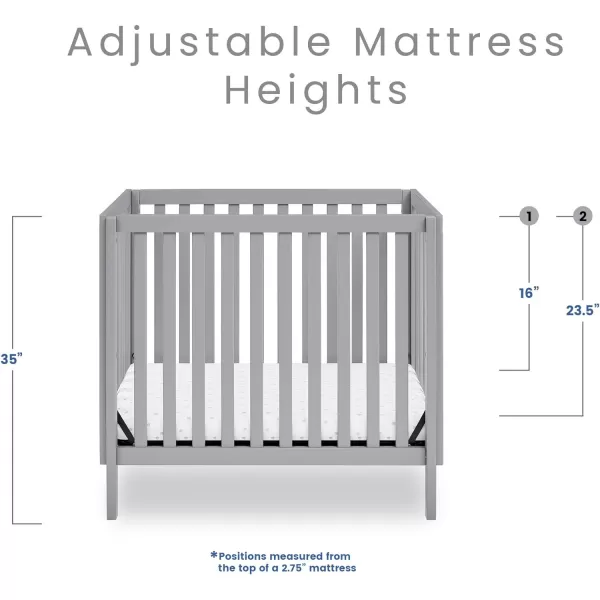 Gio Mini Crib with 2.75" Mattress Included, Ebony/Natural