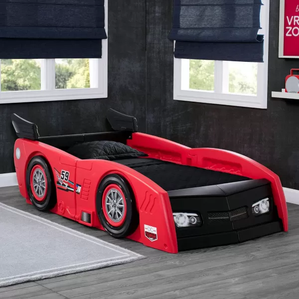 Grand Prix Race Car Toddler &amp; Twin Bed - Made in USA, Black