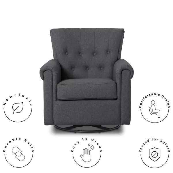 Harper Glider Swivel Rocker Chair, Charcoal