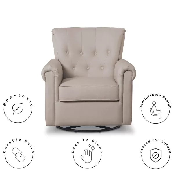 Harper Glider Swivel Rocker Chair, Charcoal