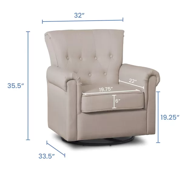 Harper Glider Swivel Rocker Chair, Charcoal
