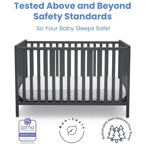 Heartland 4-in-1 Convertible Crib - Greenguard Gold Certified, Charcoal Grey
