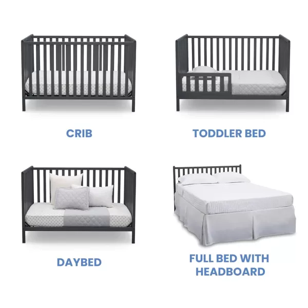 Heartland 4-in-1 Convertible Crib - Greenguard Gold Certified, Charcoal Grey