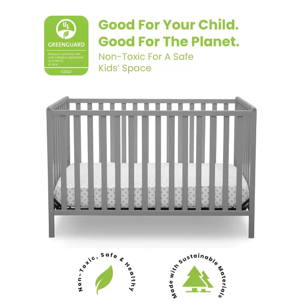Heartland 4-in-1 Convertible Crib - Greenguard Gold Certified, Charcoal Grey