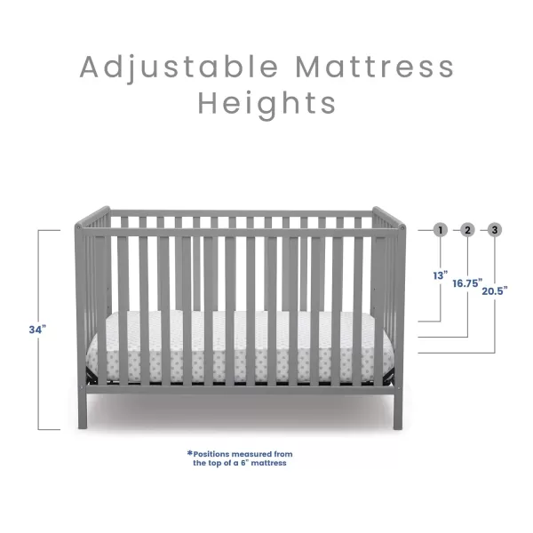Heartland 4-in-1 Convertible Crib - Greenguard Gold Certified, Charcoal Grey