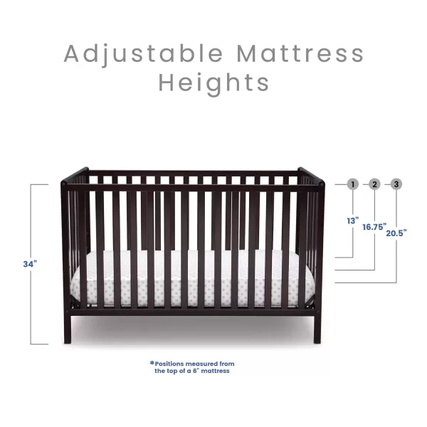 Heartland 4-in-1 Convertible Crib - Greenguard Gold Certified, Charcoal Grey