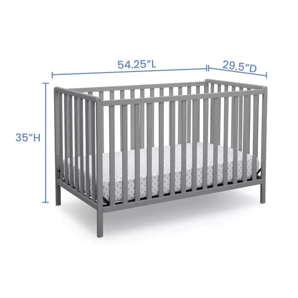 Heartland 4-in-1 Convertible Crib - Greenguard Gold Certified, Charcoal Grey