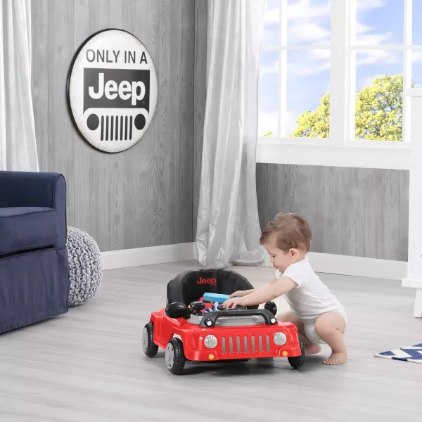 Jeep Classic Wrangler 3-in-1 Grow With Me Activity Walker - Features Music, Lights, Removable Play Tray, Push Walker Mode, Converts into Rolling Car Toy, Anniversary Green