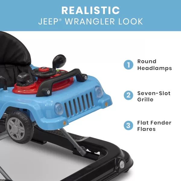 Jeep Classic Wrangler 3-in-1 Grow With Me Activity Walker - Features Music, Lights, Removable Play Tray, Push Walker Mode, Converts into Rolling Car Toy, Anniversary Green