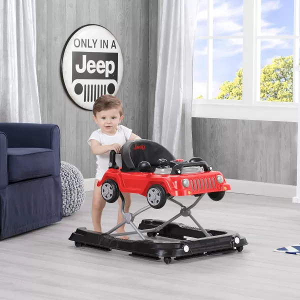 Jeep Classic Wrangler 3-in-1 Grow With Me Activity Walker - Features Music, Lights, Removable Play Tray, Push Walker Mode, Converts into Rolling Car Toy, Anniversary Green
