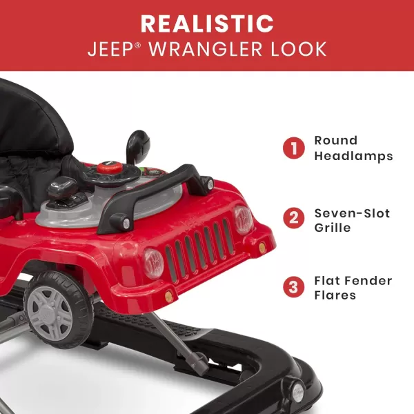 Jeep Classic Wrangler 3-in-1 Grow With Me Activity Walker - Features Music, Lights, Removable Play Tray, Push Walker Mode, Converts into Rolling Car Toy, Anniversary Green