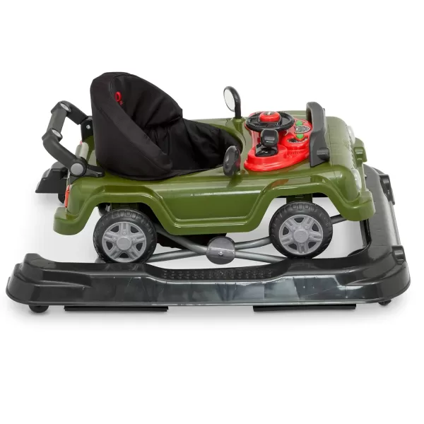 Jeep Classic Wrangler 3-in-1 Grow With Me Activity Walker - Features Music, Lights, Removable Play Tray, Push Walker Mode, Converts into Rolling Car Toy, Anniversary Green