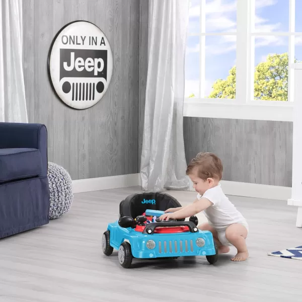 Jeep Classic Wrangler 3-in-1 Grow With Me Activity Walker - Features Music, Lights, Removable Play Tray, Push Walker Mode, Converts into Rolling Car Toy, Anniversary Green