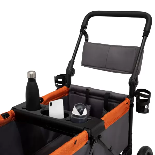 Jeep Sport All-Terrain Stroller Wagon by Delta Children - Includes Canopy, Parent Organizer, Adjustable Handlebar, Snack Tray &amp; Cup Holders, Grey/Olive Green