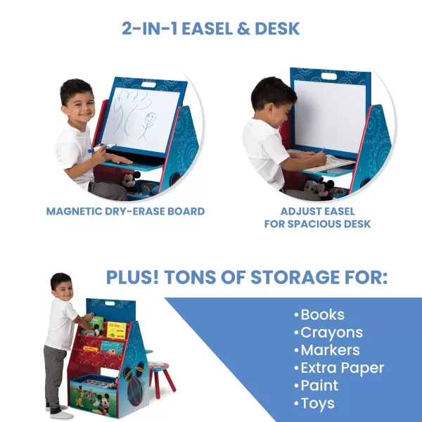 Kids Easel and Play Station – Ideal for Arts &amp; Crafts, Homeschooling and More- Greenguard Gold Certified, Disney Princess