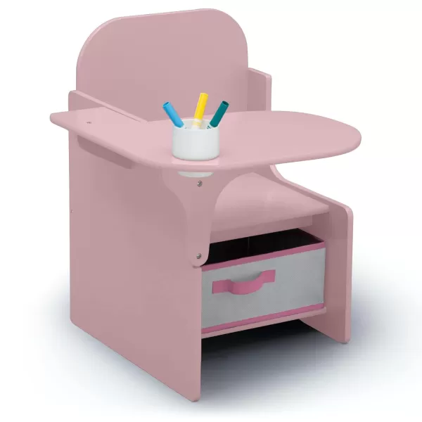 MySize Chair Desk with Storage Bin - Greenguard Gold Certified,Arm Rest, Engineered Wood, Dusty Rose