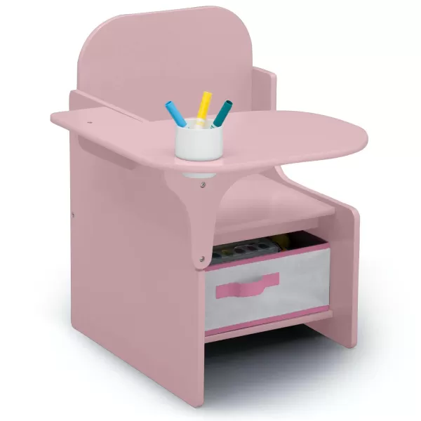 MySize Chair Desk with Storage Bin - Greenguard Gold Certified,Arm Rest, Engineered Wood, Dusty Rose