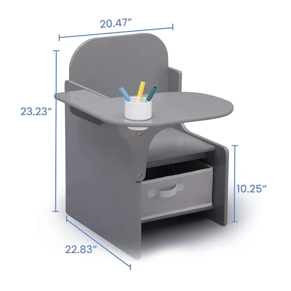 MySize Chair Desk with Storage Bin - Greenguard Gold Certified,Arm Rest, Engineered Wood, Dusty Rose