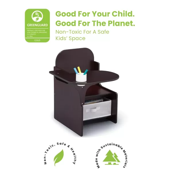 MySize Chair Desk with Storage Bin - Greenguard Gold Certified,Arm Rest, Engineered Wood, Dusty Rose